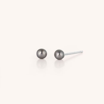 Tiny Pearl Button Stud Earrings, 3 of 6