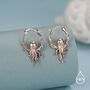 Sterling Silver Octopus Charm Hoop Earrings, thumbnail 2 of 11