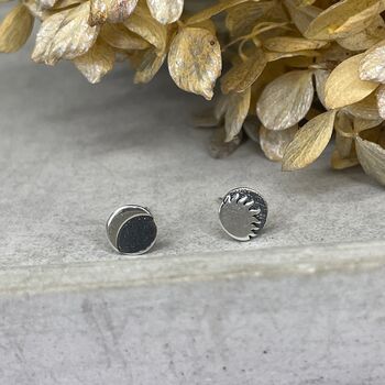 925 Sterling Silver Night And Day Studs, 9 of 10