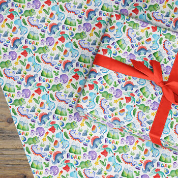 Dinosaur Kids Wrapping Paper Roll, 2 of 3