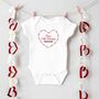 Personalised Daddy's Little Valentine Heart Name Babygrow Or Sleepsuit, thumbnail 3 of 5