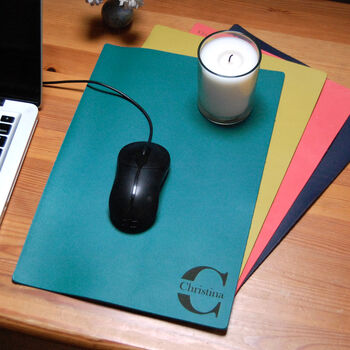 Personalised Premium Leather Mouse Mat, Name, Initials, 5 of 8