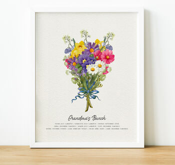 Personalised Family Birth Flower Print | Gift For Mum, 3 of 10