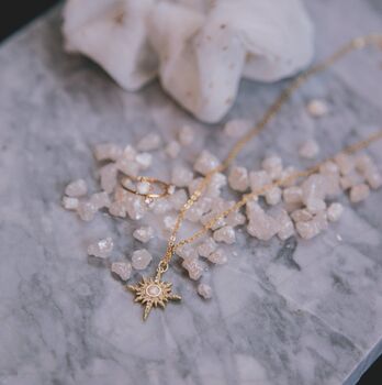North Star Bridesmaid Pendant Necklace | Gold Plated, 6 of 7