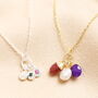 Personalised Triple Family Birthstone Charm Necklace, thumbnail 1 of 5