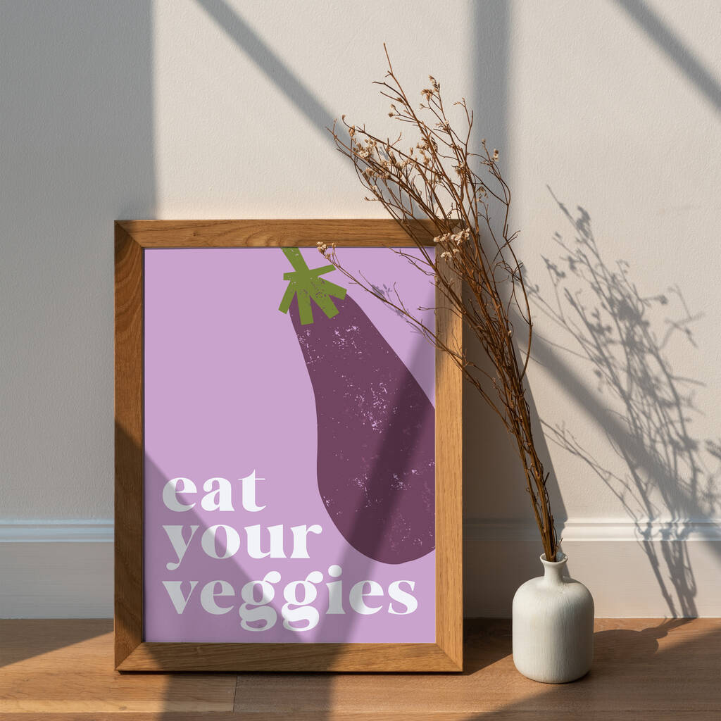 Personalised 'Eat Your Veggies' Colourful Art Print, 1 of 4