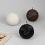 G Decor Wool Ball Detailed Lacquered Ball Candles, thumbnail 1 of 5