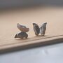 Butterfly Stud Earrings Solid Silver Nature Inspired, thumbnail 1 of 3