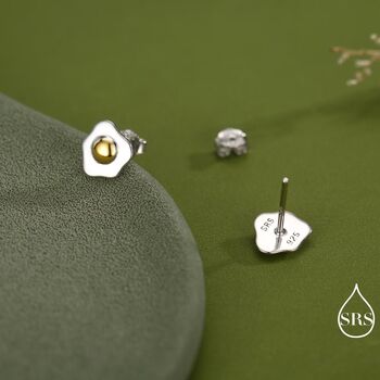 Sterling Silver Fried Egg Stud Earrings, 5 of 11