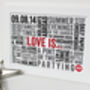 Personalised 'Love Is' Typography Print, thumbnail 2 of 4