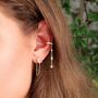 Crystal Star And Moon Chain Earrings, thumbnail 2 of 4