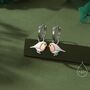Robin Bird Dangle Huggie Hoops In Sterling Silver, thumbnail 1 of 11