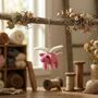 Handmade Felt Flying Pig Hanging Decoration, thumbnail 1 of 4