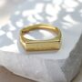 Personalised Gold Or Silver Rectangular Bar Signet Ring, thumbnail 1 of 8