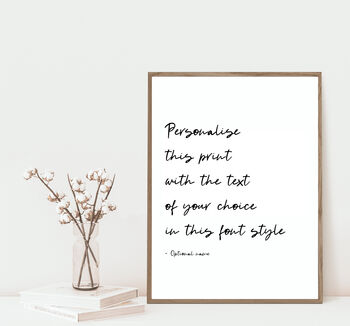 Personalised Custom Text Quote Song Art Print, 4 of 8