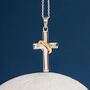 Personalised Sterling Silver Halo Cross Necklace For Girls, thumbnail 1 of 9