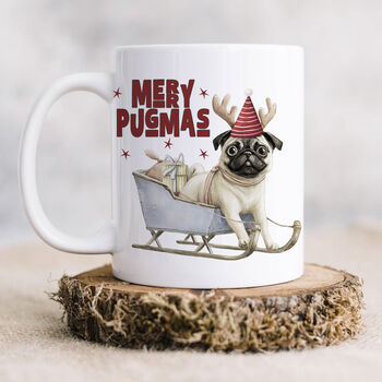 Merry Pugmas Personalised Mug, 2 of 5