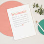 Soulmate Definition Anniversary Valentine's Card, thumbnail 2 of 7