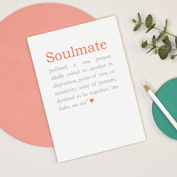 Soulmate Definition Anniversary Valentine's Card, 2 of 8