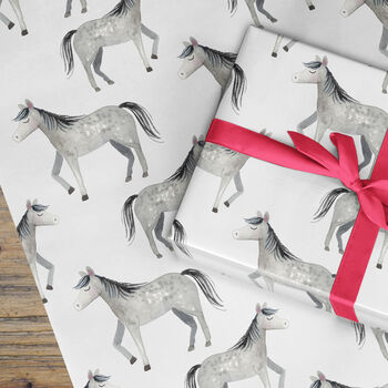 Grey Horse Wrapping Paper Roll Or Folded, 2 of 3