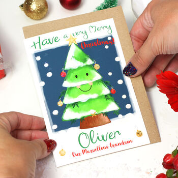 Personalised Festive Tree Christmas Card, 7 of 10