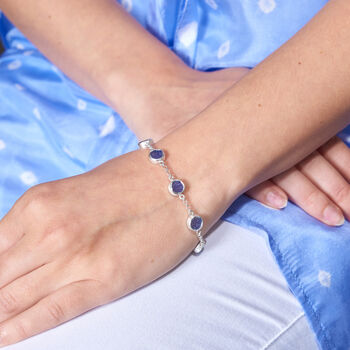 Tanzanite Gemstone Handmade Ladies Silver Bracelet, 3 of 6