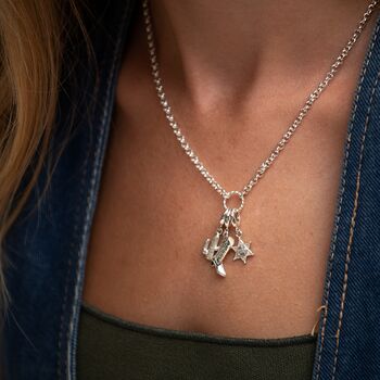 Sterling Silver Eternity Twist Charm Collector Necklace, 4 of 5