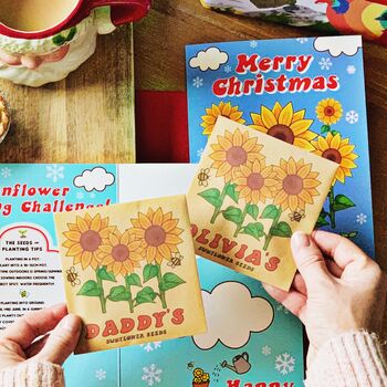Personalised Sunflower Competition Christmas Card Set, 5 of 6