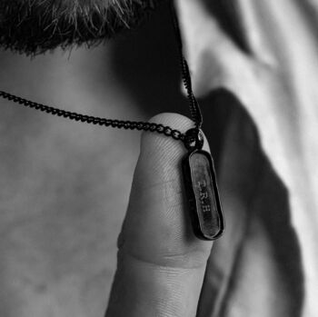 Black Personalised Tag Pendant Necklace, 4 of 4