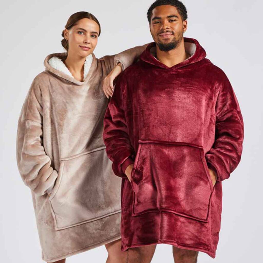 Personalised Sherpa Hoodie Wearable Blanket, 1 of 10