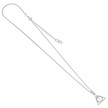 Harry Potter Sterling Silver Deathly Hallows Necklace With Crystals, 5 of 7