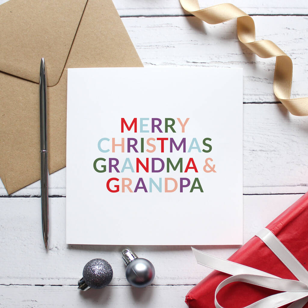 'Merry Christmas Grandma Or Grandad' Christmas Card By Purple Tree Designs | notonthehighstreet.com