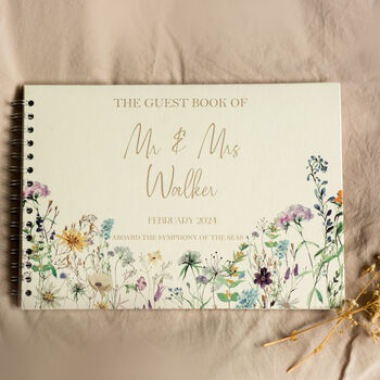 Personalised Wildflowers Wedding Guest Book, 6 of 12