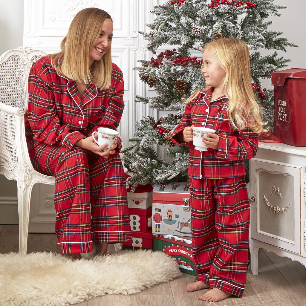 Women S Personalised Tartan Luxury Pyjamas By Mini Lunn Notonthehighstreet Com