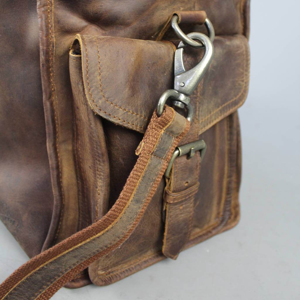 extra large travel bag in waxed leather by vintage child ...