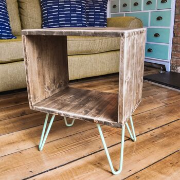 Handmade Solid Wood Side Table With Deep Shelf, 4 of 8