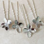 Silver Flower Hair Pins, thumbnail 3 of 5