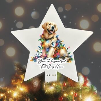 Personalised Golden Retriever In Christmas Lights, 5 of 10