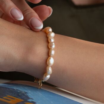 'Modern Elegance' Pink Baroque Pearl Bracelet, 8 of 9
