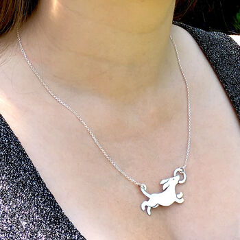 Sausage Dog Dachshund Sterling Silver Necklace, 3 of 4