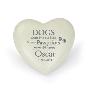 Personalised Dog Pawprints Heart Memorial, 2 of 2