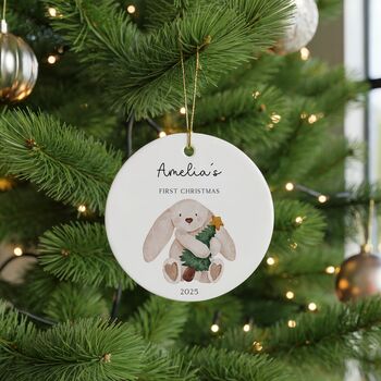 Personalised Baby’s First Christmas Bunny Bauble, 5 of 6