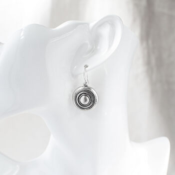 Silver Plated Round Earrings, 4 of 7