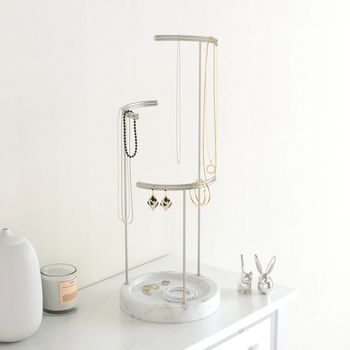 Marble And Silver Or Concrete Jewellery Stand, 2 of 8