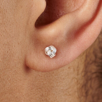Knot Of Love Silver Earrings Gift For Bonus Daughter, 5 of 5