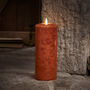 25cm Tru Glow® Mottled Orange LED Chapel Candle, thumbnail 4 of 4
