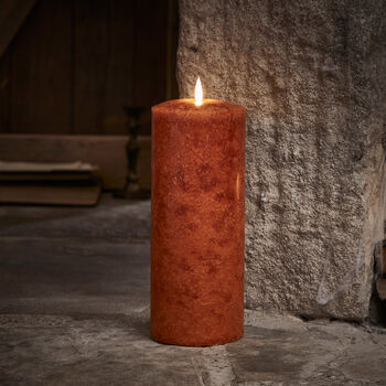 25cm Tru Glow® Mottled Orange LED Chapel Candle, 4 of 4