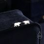 Polar Bear Stud Earrings In Sterling Silver, thumbnail 1 of 12