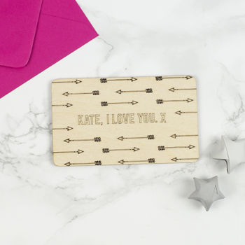 Wooden Arrow Personalised Card, 4 of 4