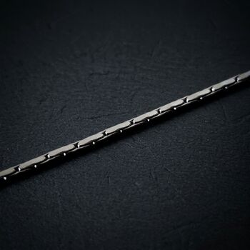 Rectangular Box Chain Silver Bracelet, 5 of 9
